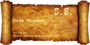Deák Bodomér névjegykártya